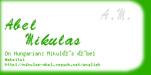 abel mikulas business card